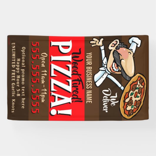 Pizza Winkelen Italiaanse promotiebanner  Spandoek (Horizontaal)