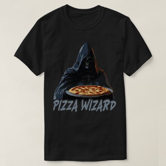 Pizza Wizard Grim Reaper Pizza Lover T-shirt (Design voorkant)