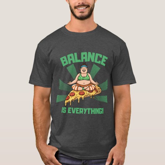 Pizza Yoga Balance Is Everything Funny boy T-shirt (Voorkant)