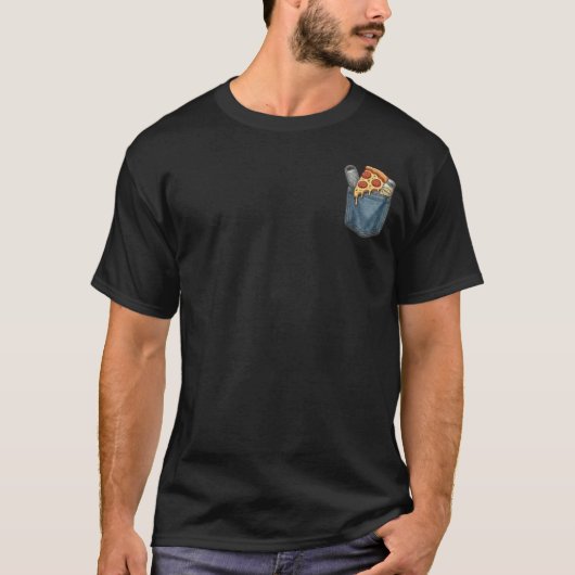 Pizza Zak. Draag je snack! T-shirt (Voorkant)