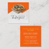 Pizza Zakelijk / Pizza Bezorging Vierkante Visitekaartje (Voorkant / Achterkant)
