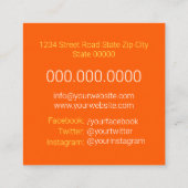 Pizza Zakelijk / Pizza Bezorging Vierkante Visitekaartje (Achterkant)