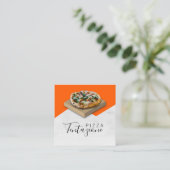 Pizza Zakelijk / Pizza Bezorging Vierkante Visitekaartje (Staand voorkant)