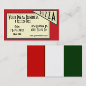 Pizza Zakelijk rood wit groen aangepaste kaarten Visitekaartje (Voorkant / Achterkant)