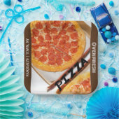 Pizza Zakelijk Wit Bruin Papieren Bordje (Feest)