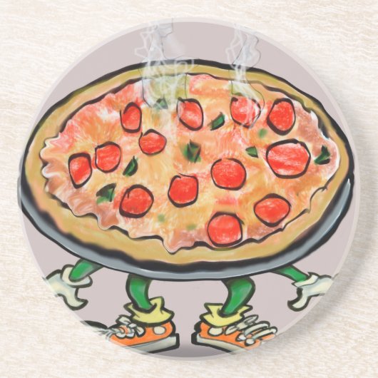 Pizza Zandsteen Onderzetter (Voorkant)