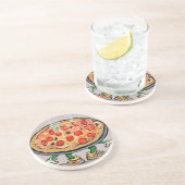 Pizza Zandsteen Onderzetter (Zijkant)