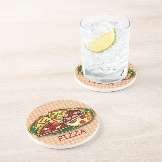 Pizza Zandsteen Onderzetter (Zijkant)