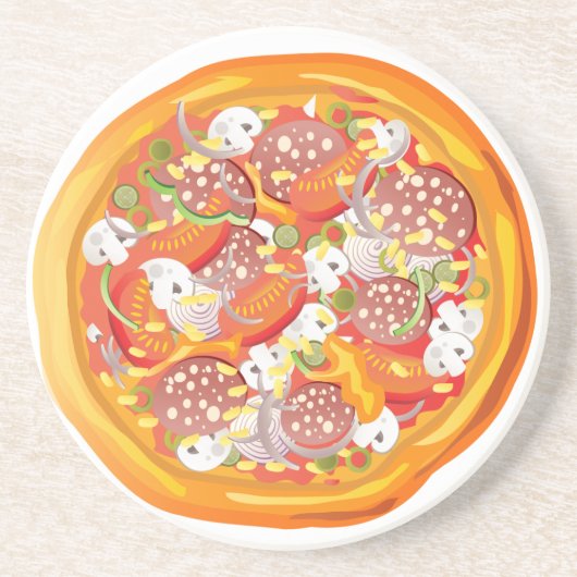 Pizza Zandsteen Onderzetter (Voorkant)