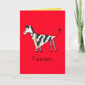 Pizza Zebra Cute Kinder Animal Kaart (Voorkant)