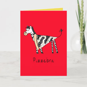 Pizza Zebra Cute Kinder Animal Kaart