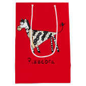 Pizza Zebra Cute Kinder Animal Medium Cadeauzakje (Achterkant)