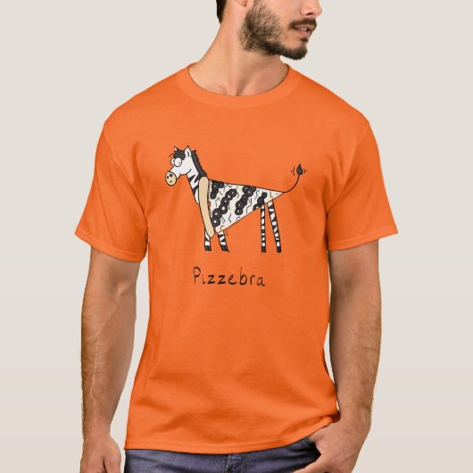 Pizza Zebra Cute Kinder Cartoon T-shirt (Voorkant)