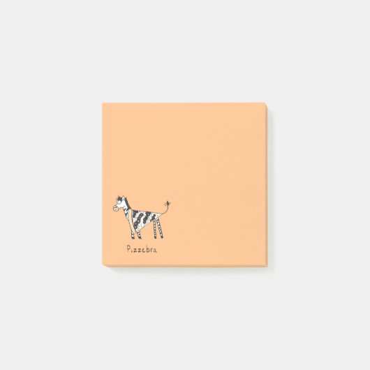 Pizza Zebra Schattige Kinderen Cartoon Post-it® Notes (Voorkant)