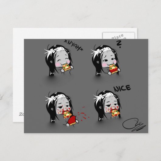 Pizza-Zeit. Briefkaart (Voorkant / Achterkant)