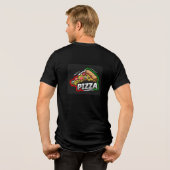 Pizza zwart T-shirt (Achterkant volledig)
