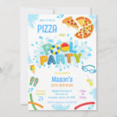 Pizza Zwembad Feest Verjaardagsuitnodiging Kaart (Voorkant)