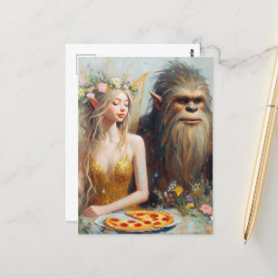 Pizzaavond met Sasquatch en de fee Briefkaart