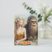 Pizzaavond met Sasquatch en de fee Briefkaart (Staand voorkant)