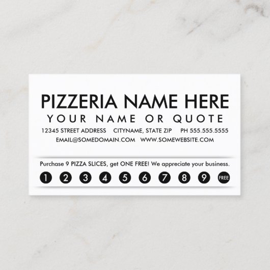 pizzabaart klantenkaartje (Achterkant)