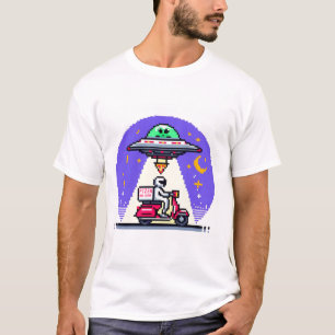 Pizzabezorging UFO ontvoering T-shirt