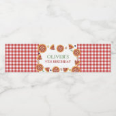 Pizzafeest, een stukje plezier waterfles etiket (Enkel label)