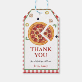 Pizzafeest, plakje plezier cadeaukaartjes cadeaulabel