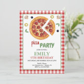 Pizzafeest, stukje leuke verjaardag kaart (Staand voorkant)