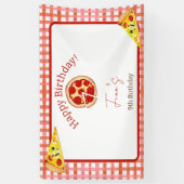 Pizzafeest Verjaardag Elke Leeftijd Spandoek (Verticaal)