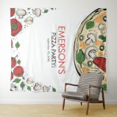 Pizzafeest Verjaardagsfotobehang Wandkleed (In Situ (horizontaal))