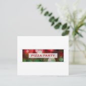 pizzafeestje bokeh briefkaart (Staand voorkant)