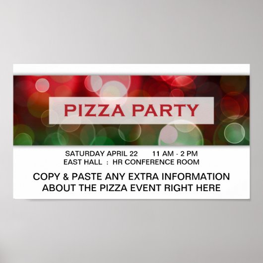 pizzafeestje bokeh poster (Voorkant)