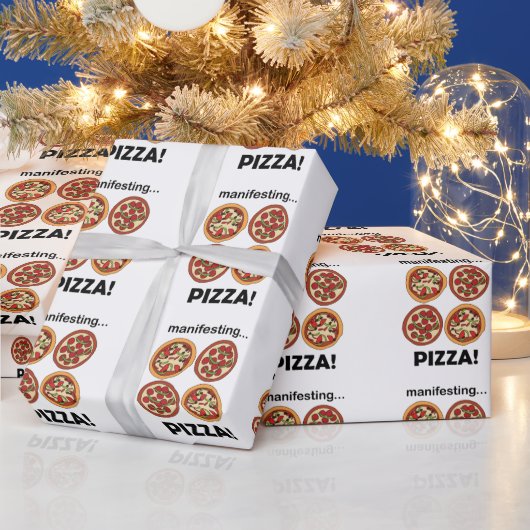 Pizzafeestje manifesteren cadeaupapier (Feestdagen)