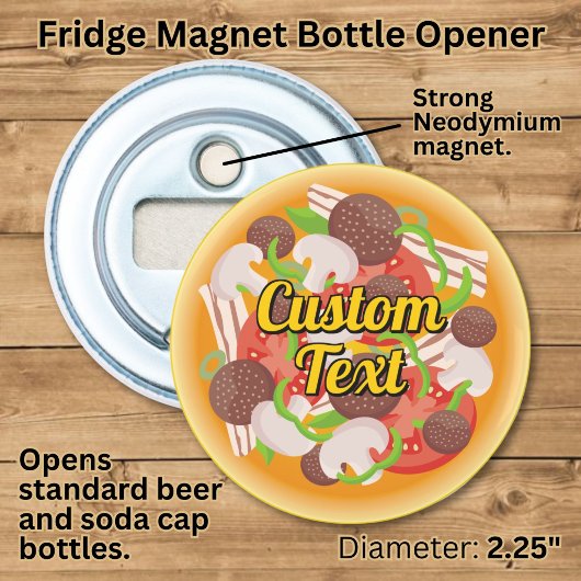 Pizzaflesopener Button Flesopener