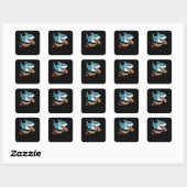Pizzahaai Vierkante Sticker (Vel)