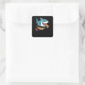 Pizzahaai Vierkante Sticker (Tas)