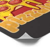 pizzaiolo grappige pizzabakker cadeau pizza-illust poster (Hoek)