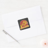 pizzaiolo grappige pizzamaker cadeautaart illustra vierkante sticker (Envelop)