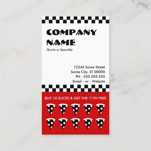 pizzakaart klantenkaartje (Achterkant)