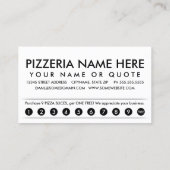 pizzakaart met loyaliteitsstempels klantenkaartje (Achterkant)