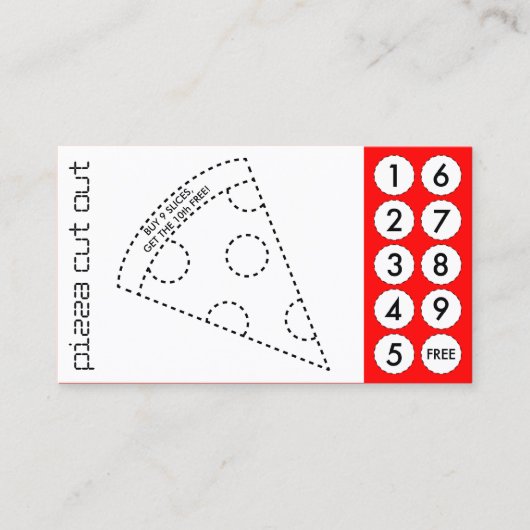 pizzakoikaarten uitgesneden klantenkaartje (Voorkant)