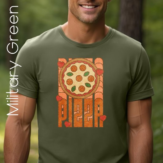 Pizzaliefhebber, Funny Pizza T-shirt, Retro Pizza T-shirt