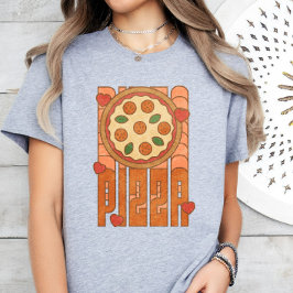Pizzaliefhebber, Funny Pizza T-shirt, Retro Pizza T-shirt