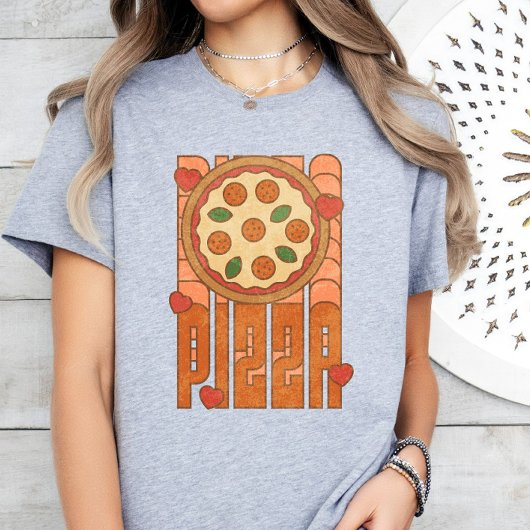 Pizzaliefhebber, Funny Pizza T-shirt, Retro Pizza T-shirt