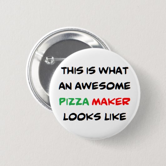pizzamaker, geweldige ronde button 5,7 cm (Voorkant /achterkant)