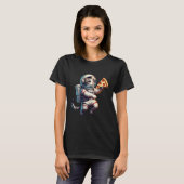Pizzanaut Astronaut Kat Pizza T-shirt (Voorkant volledig)