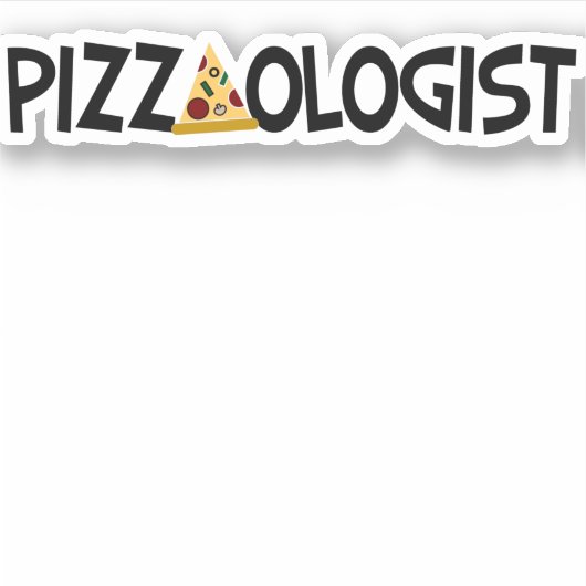 Pizzaoloog - Funny Pizza Sticker (Voorkant)
