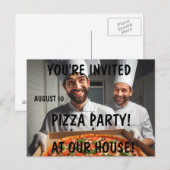 PIZZAPARTY UITNODIGINGEN Postkaarten (Voorkant / Achterkant)