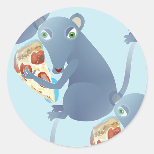 pizzarat ronde sticker (Voorkant)