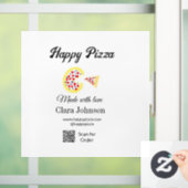 Pizzarestaurant cafe pizzeria scan QR-code bestell Raamsticker (Huis)
